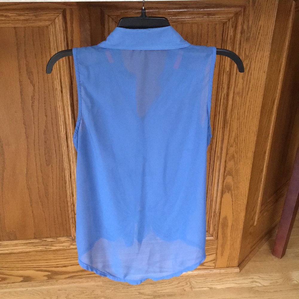 Blue Button Up Tank - Picture 4 of 4